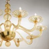 Lampadario Asia a 10 Luci in Vetro Soffiato Ambra