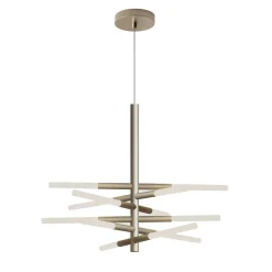 Lampadario A Sospensione Bianca Double In Effetto Ottone