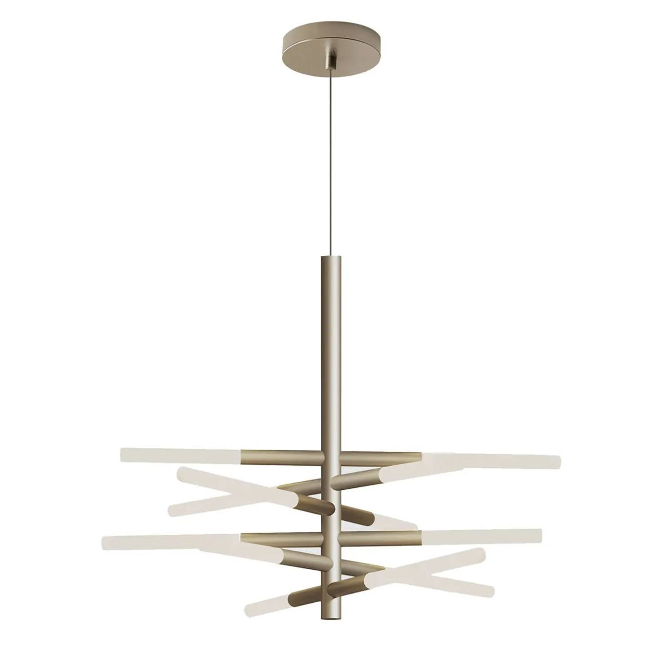 Lampadario A Sospensione Bianca Double In Effetto Ottone
