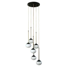 Lampadario a Sospensione Orizzonti in Metallo Nero