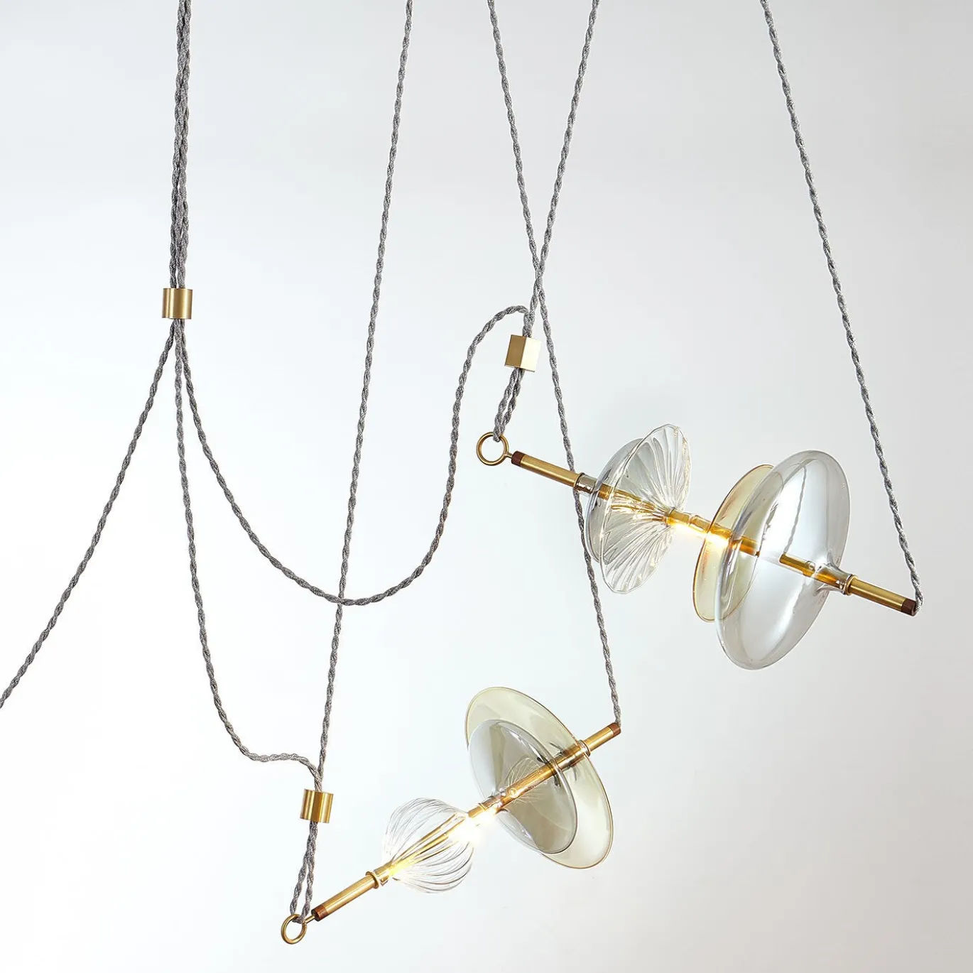 Lampadario a tre luci Trapezi