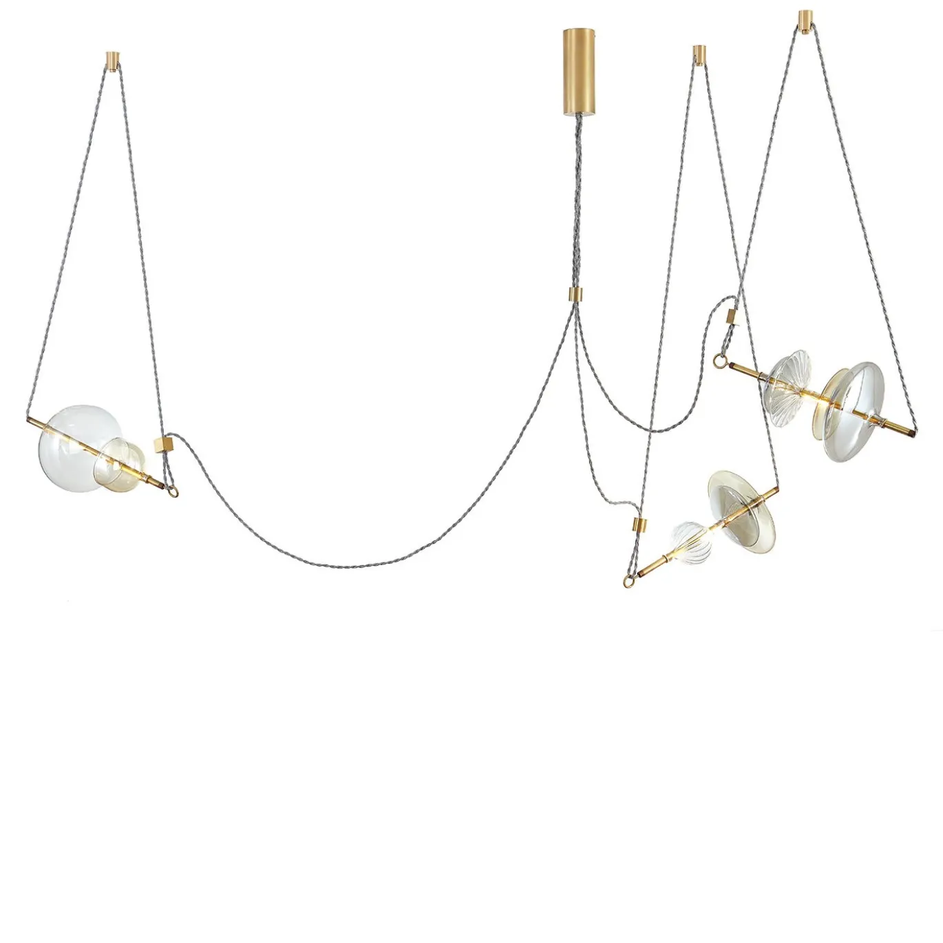 Lampadario a tre luci Trapezi