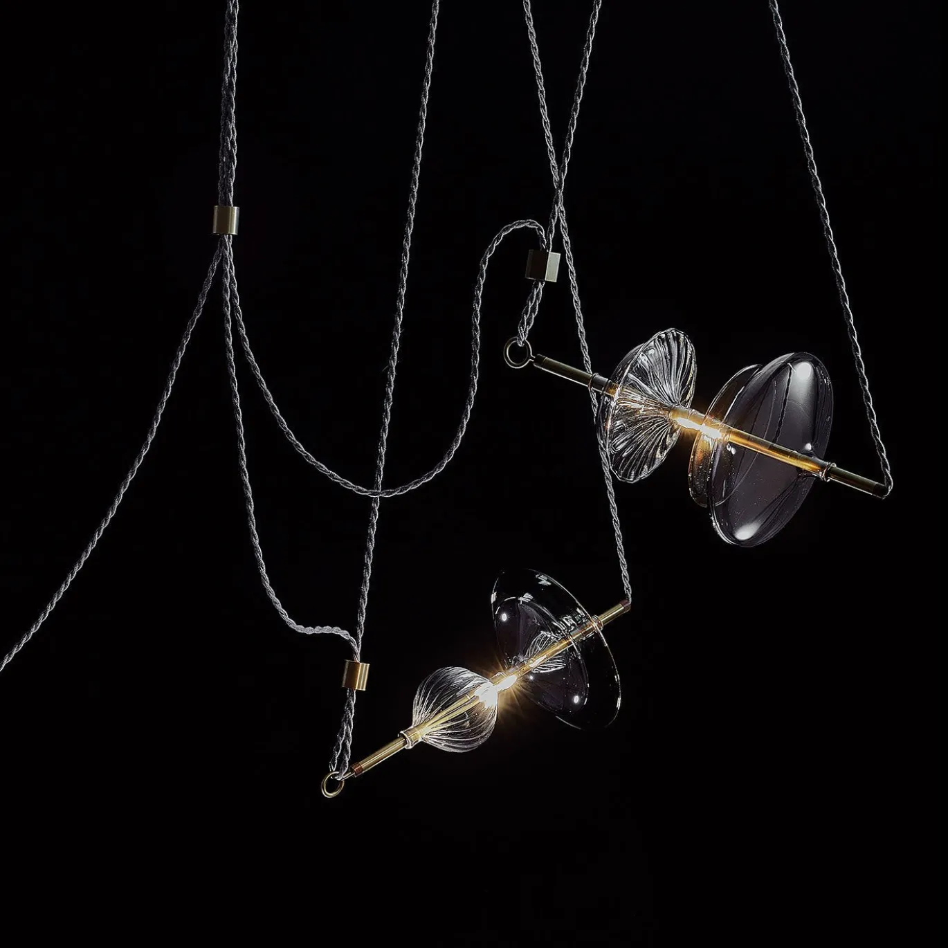 Lampadario a tre luci Trapezi