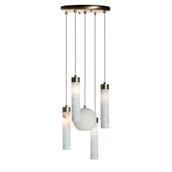 Lampadario a tubi e sfere