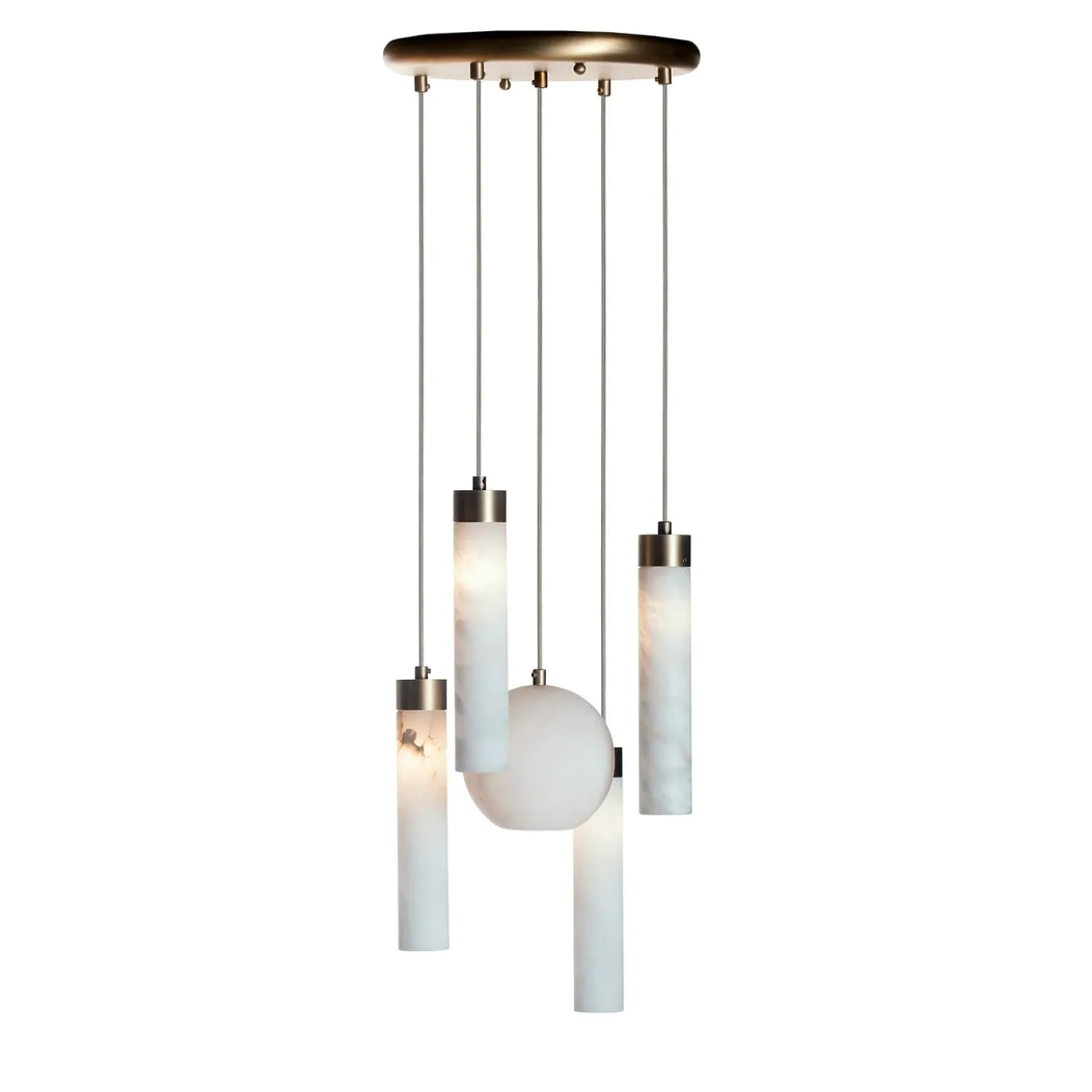 Lampadario a tubi e sfere