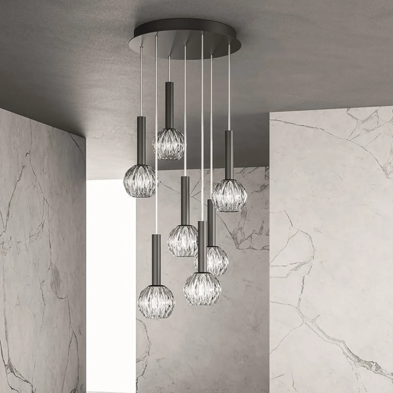 Lampadario Bella Tube a 7 luci