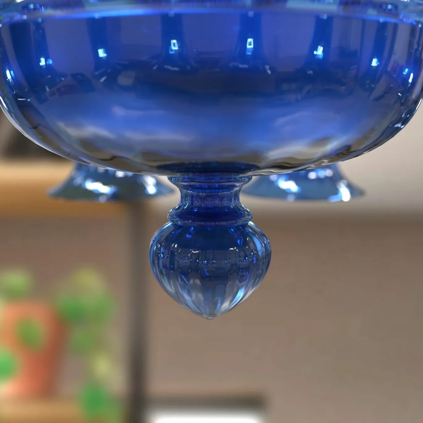 Lampadario BERNINI a 12 luci in vetro di Murano color blu