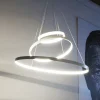 Lampadario bianco Rings Orizzontale di Valerio Cometti - V12 Design