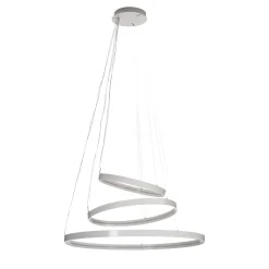 Lampadario bianco Rings Orizzontale di Valerio Cometti - V12 Design