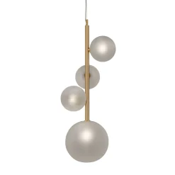 Lampadario Bubbles S4 in vetro borosilicato satinato