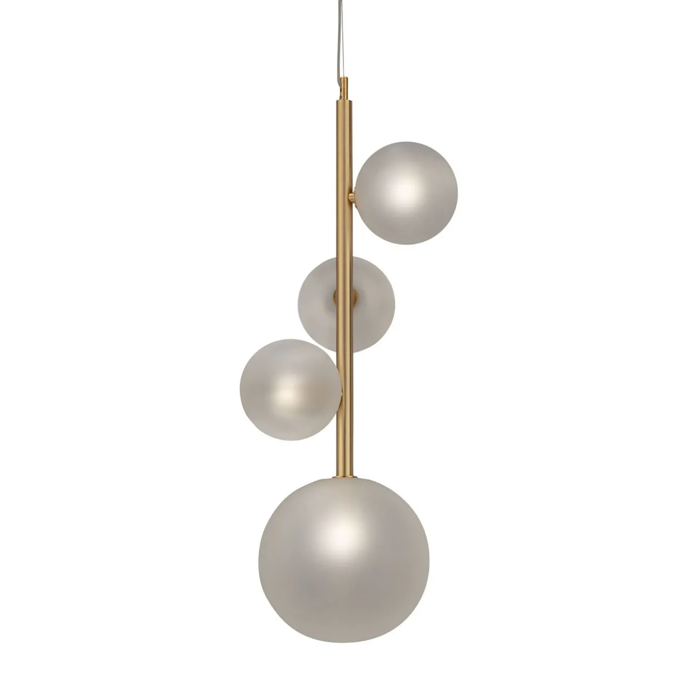 Lampadario Bubbles S4 in vetro borosilicato satinato
