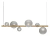 Lampadario Bubbles S6 in vetro borosilicato satinato