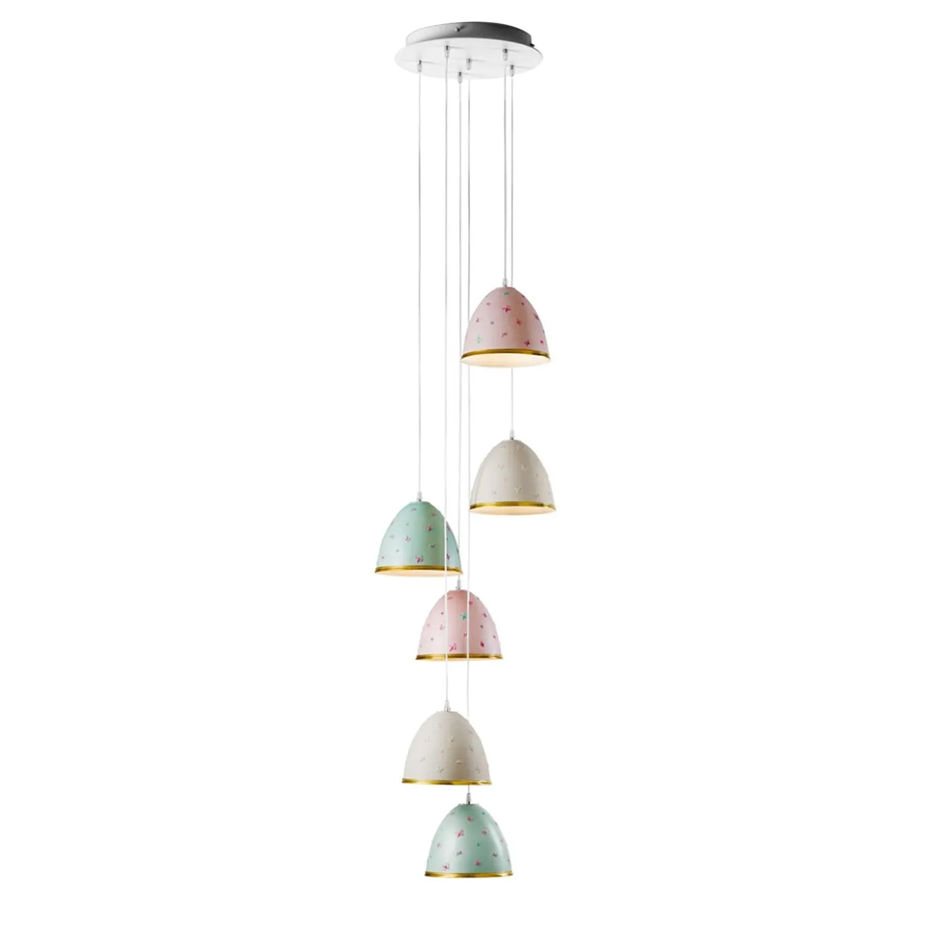 Lampadario Butterfly a 6 luci multicolore