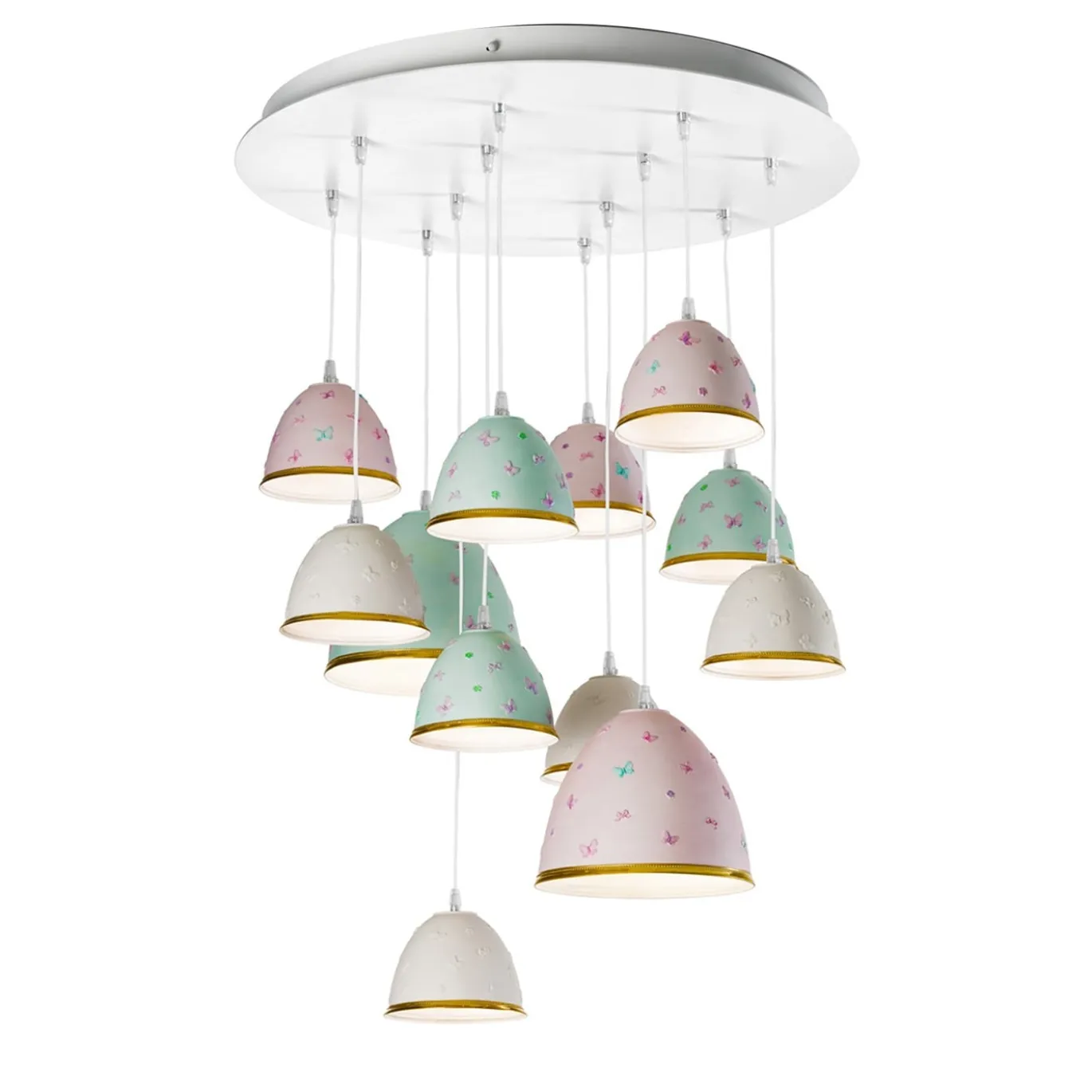 Lampadario Butterfly 12 luci multicolore