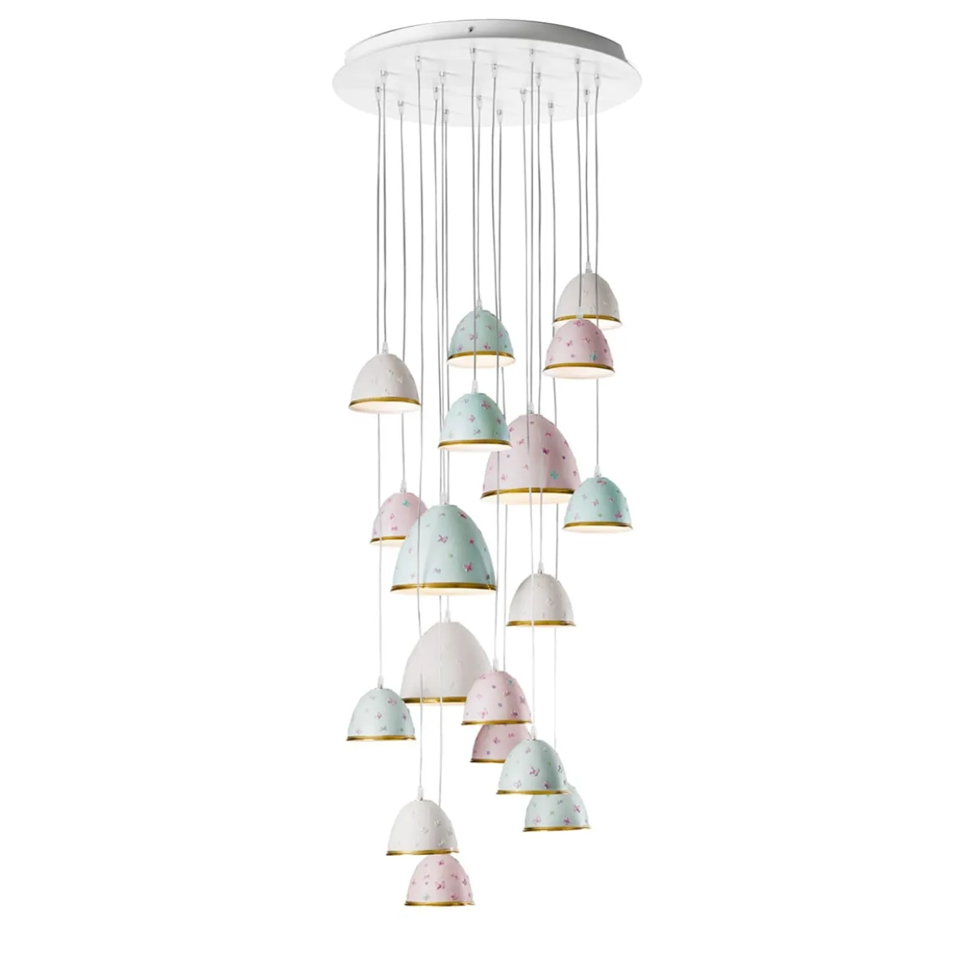 Lampadario Butterfly 18 luci multicolore