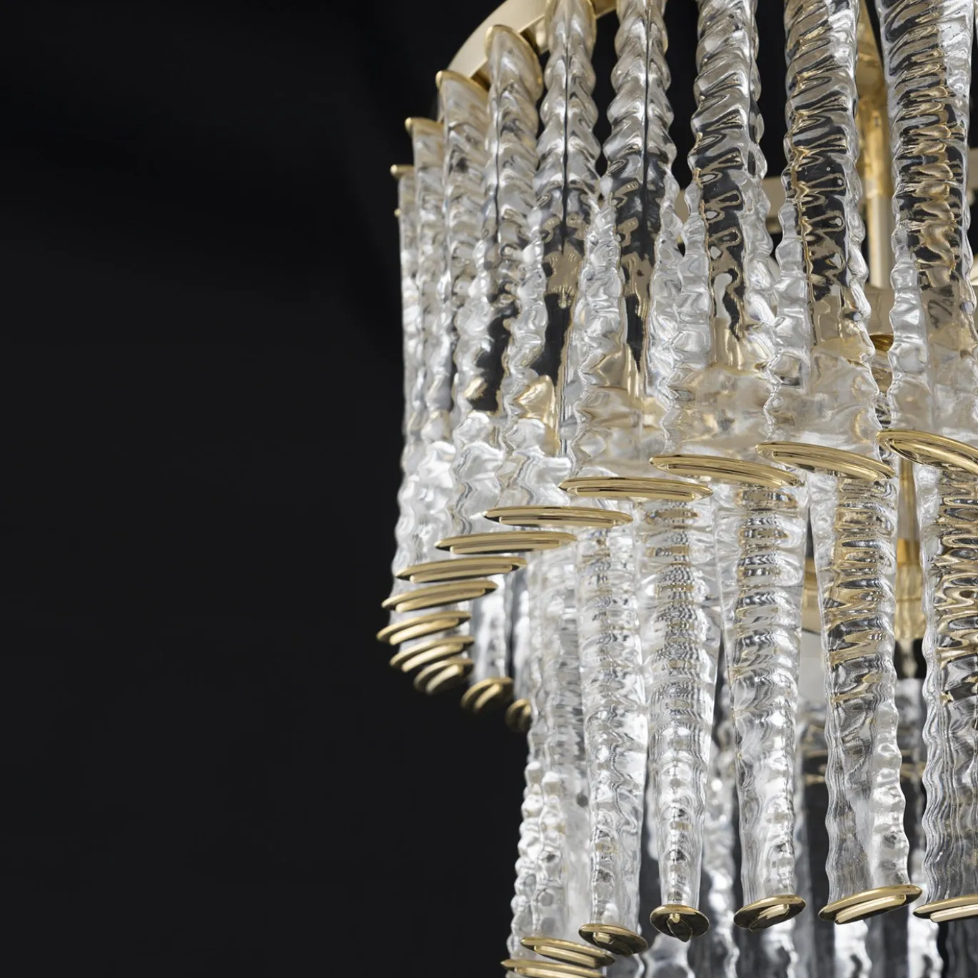 Lampadario Cabaret CAB01 a 8 luci in oro placcato e vetro chiaro