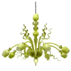 Lampadario Callesverde in vetro verde