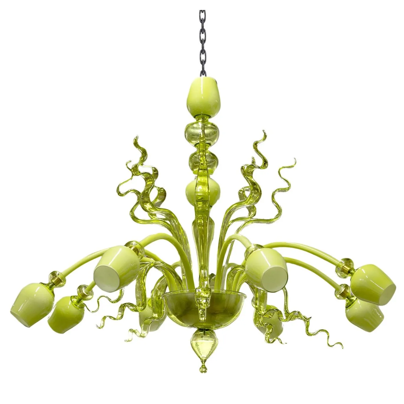 Lampadario Callesverde in vetro verde