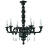 Lampadario Capodimonte a 6 luci nero