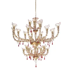 Lampadario Ca' Rezzonico a gocce rosse