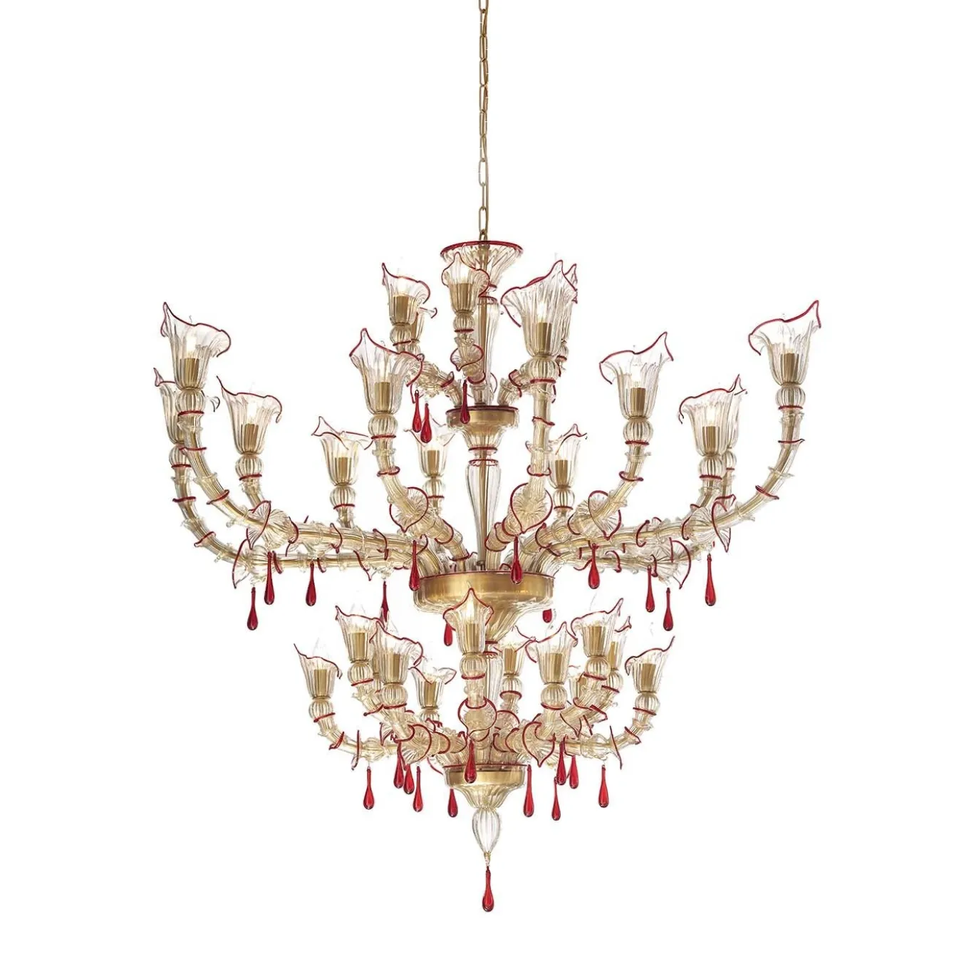 Lampadario Ca' Rezzonico a gocce rosse