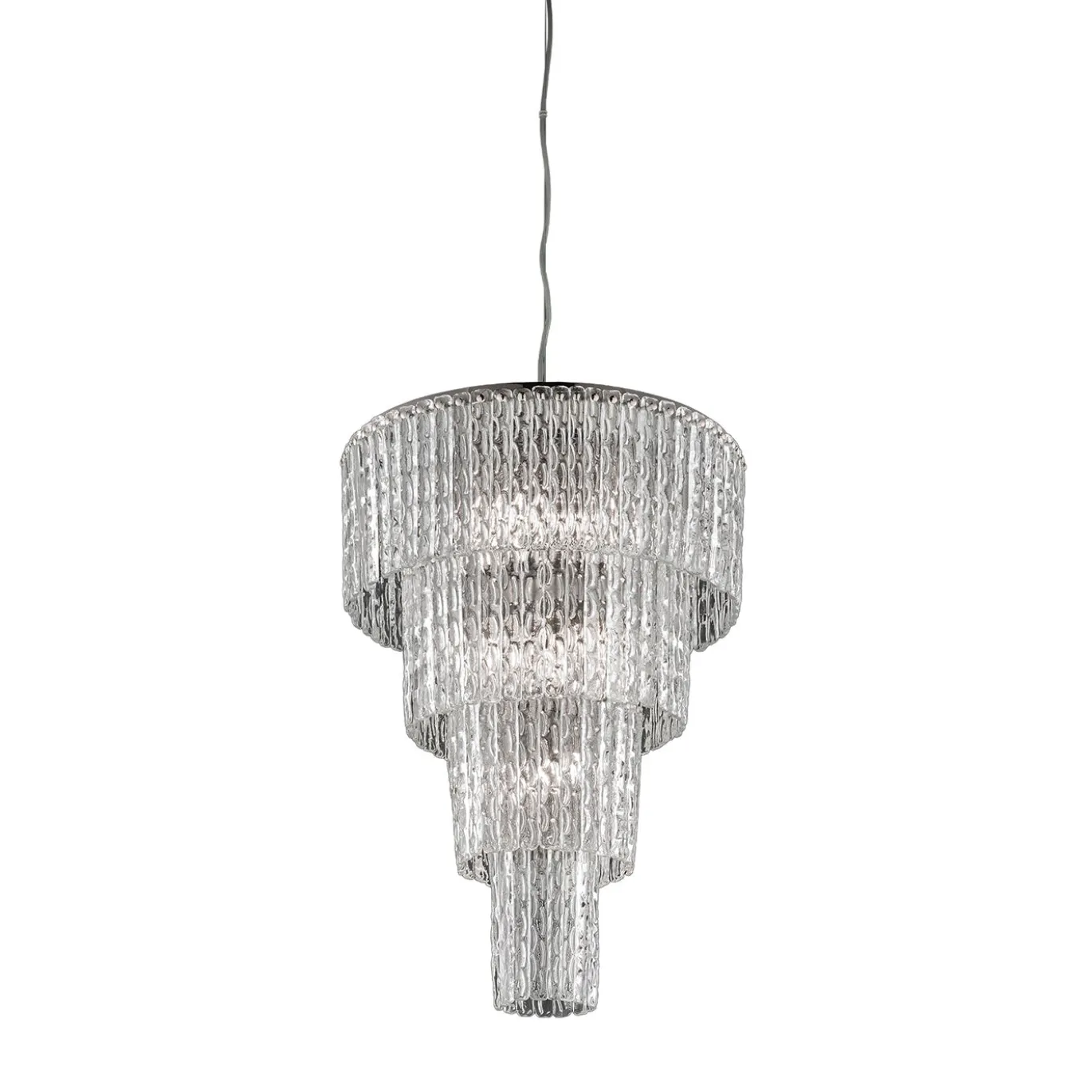 Lampadario Cascade 46 in vetro martellato