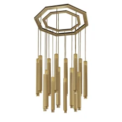Lampadario Castel S16 in oro satinato