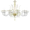 Lampadario classico a 12 luci in vetro di Murano