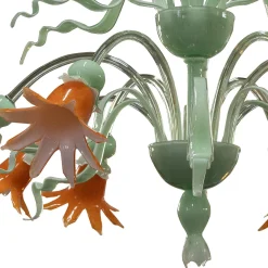 Lampadario Cleo in Vetro Verde