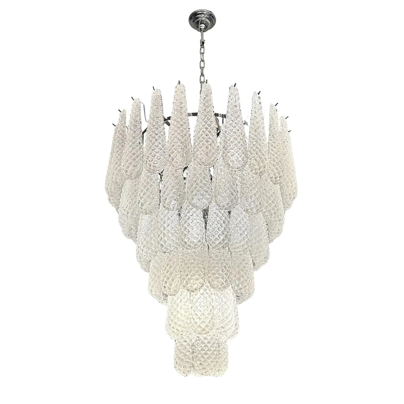 Lampadario Conchiglie in vetro di Murano con finitura Graniglia