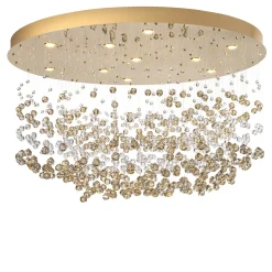 Lampadario Con Sfere Di Cristallo Trasparente E Topazio