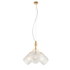 Lampadario contemporaneo a 3 bracci in oro