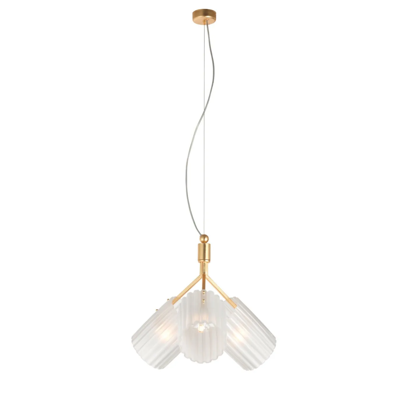 Lampadario contemporaneo a 3 bracci in oro