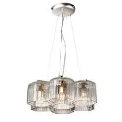 Lampadario contemporaneo in argento trasparente