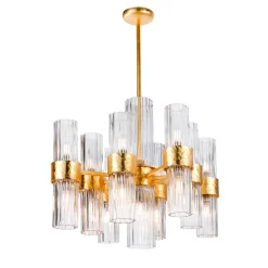 Lampadario contemporaneo in oro