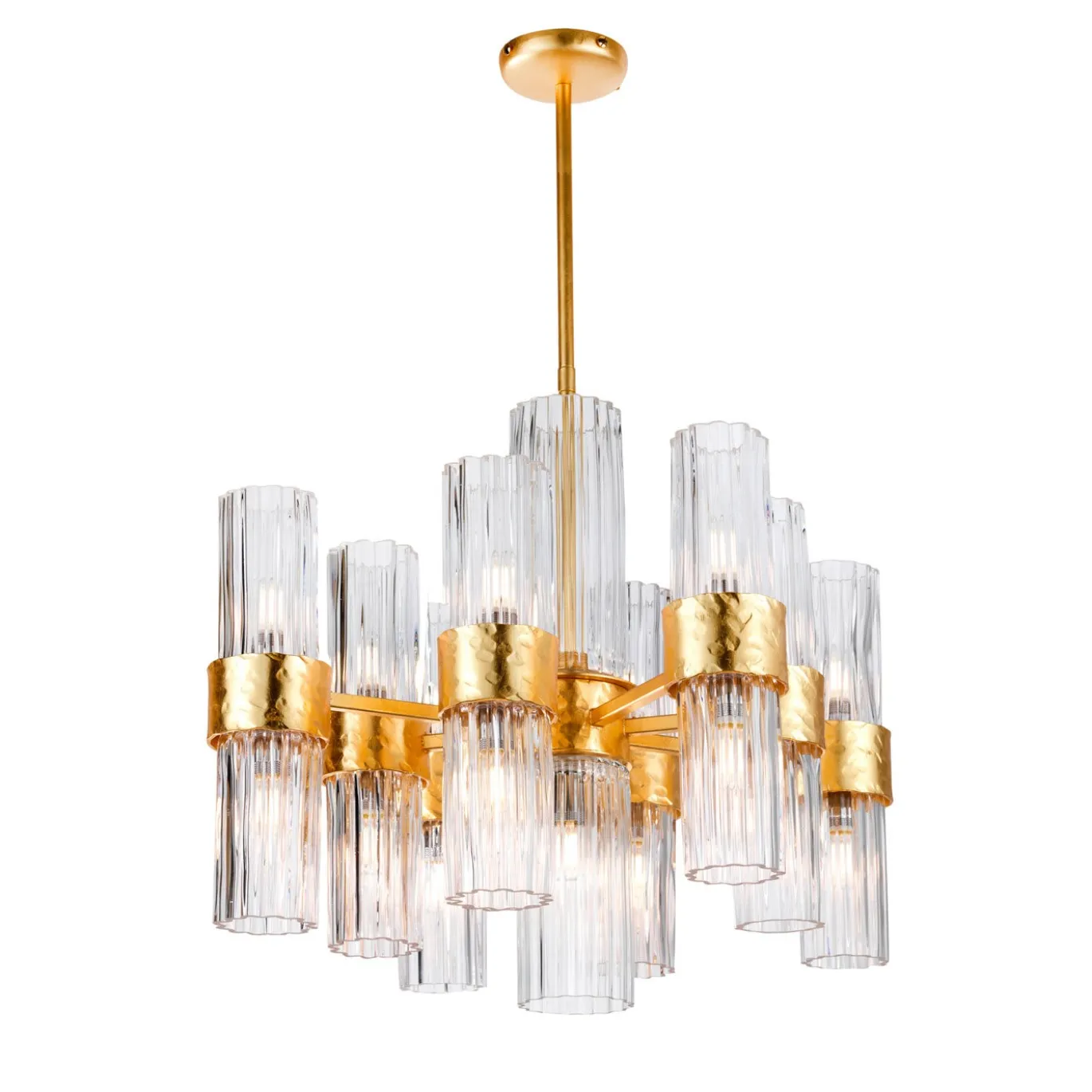 Lampadario contemporaneo in oro