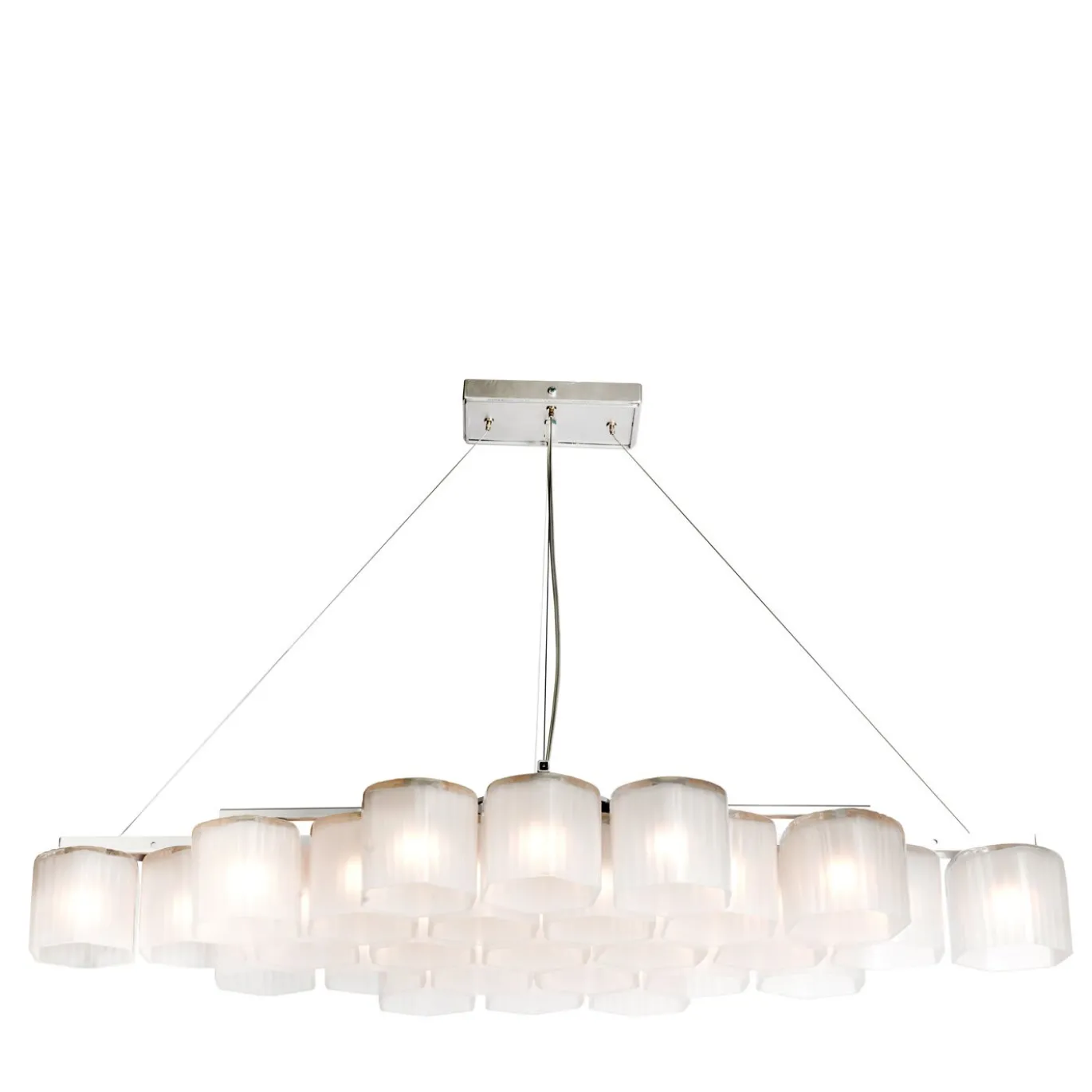 Lampadario contemporaneo in argento di grandi dimensioni