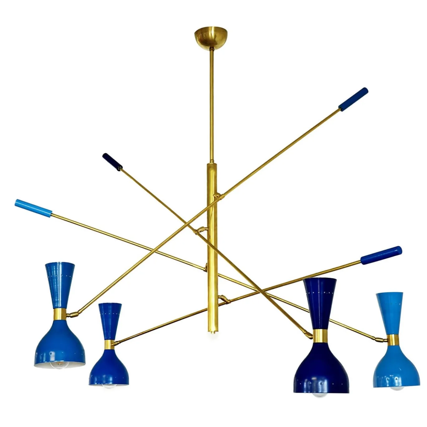 Lampadario Contrappeso, 4 tonalità di blu "Quadriennale