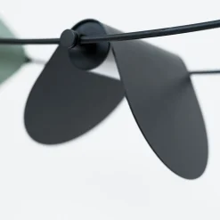 Lampadario Curvo Ali di Luce Nero e Verde