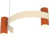 Lampadario Curvo Nastro Arancione & Beige