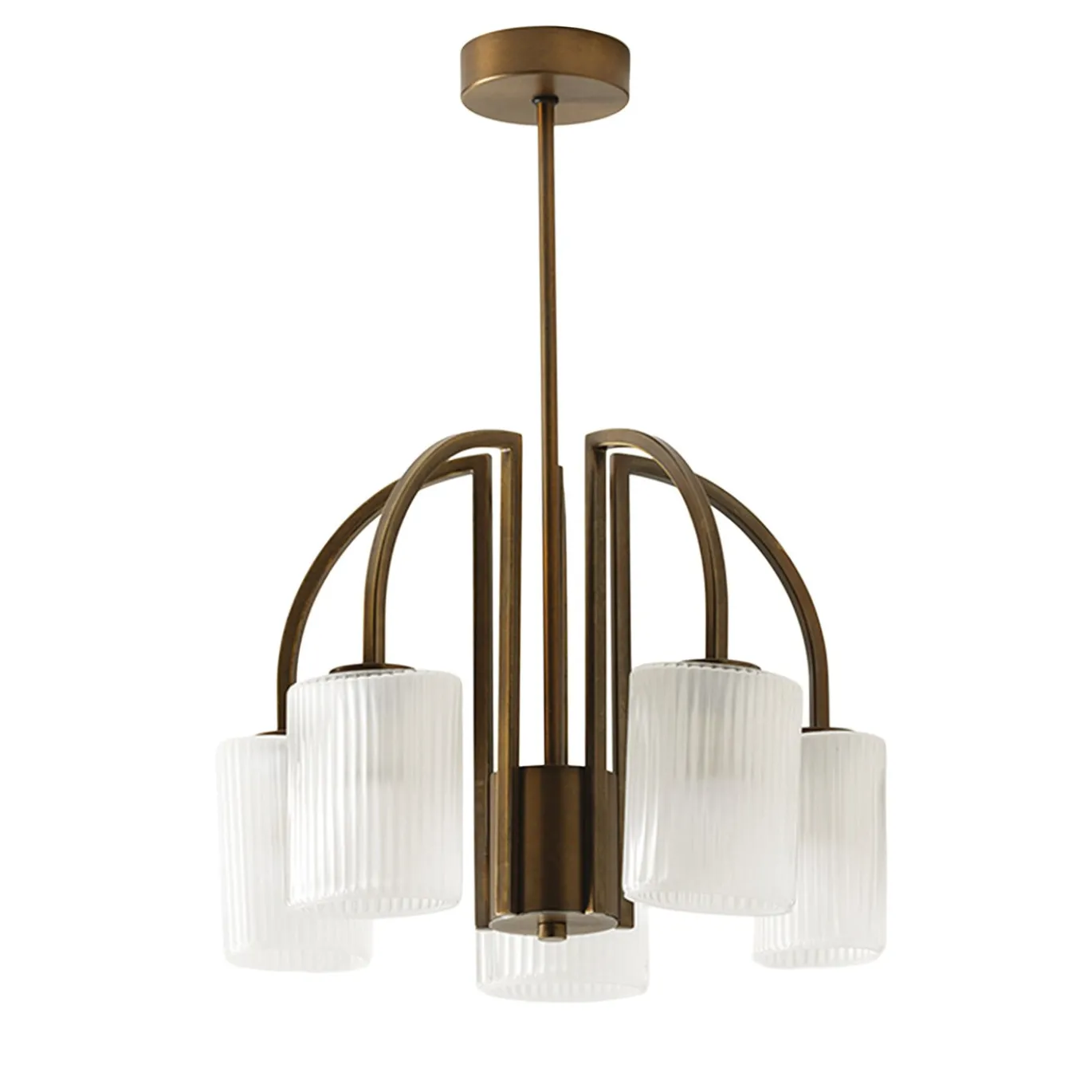 Lampadario Cuspide in Vetro Bianco
