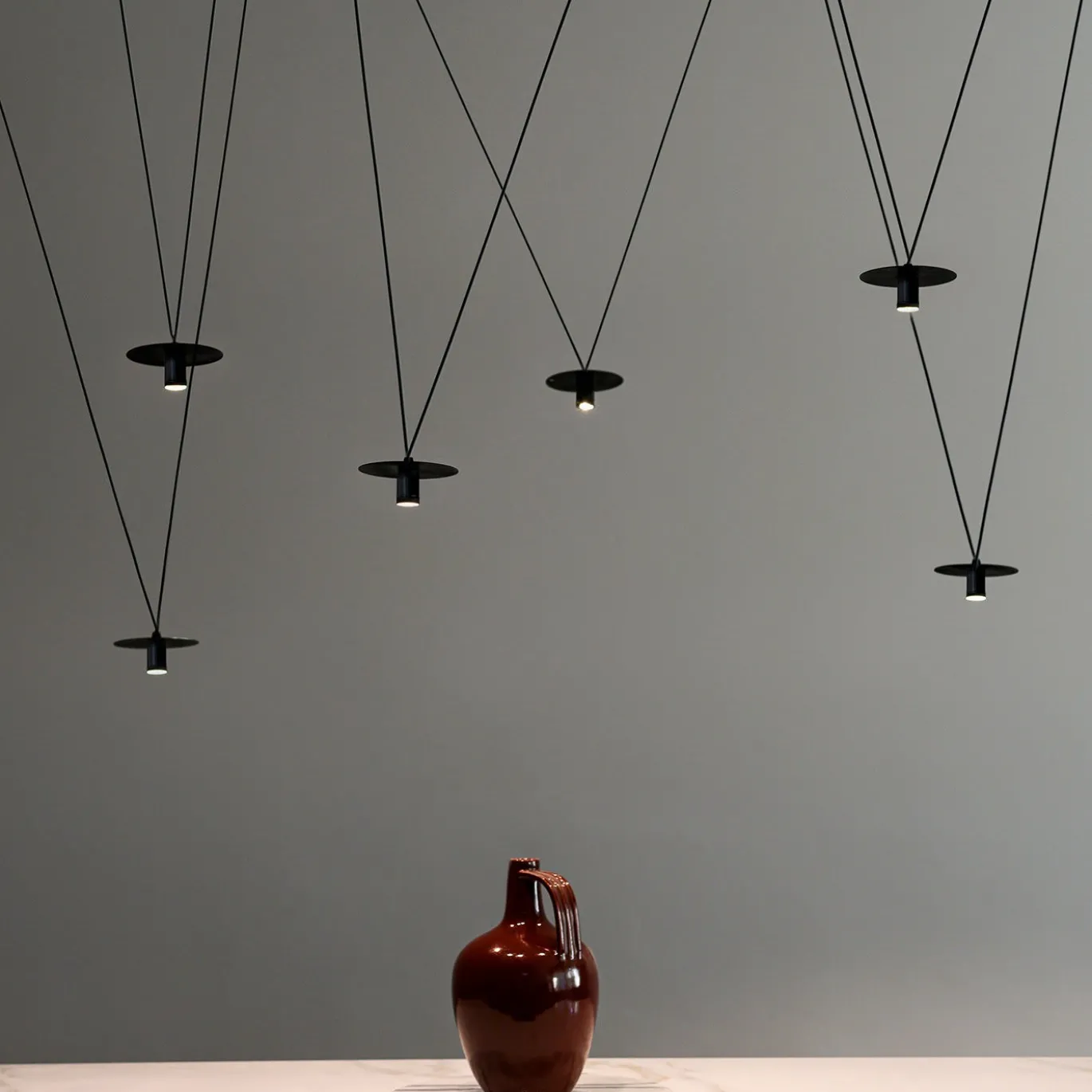 Lampadario Daily D02 6 Luci in Alluminio Nero