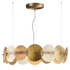 Lampadario Dandelion oro e trasparente