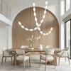 Lampadario Dewy S11+S11 in vetro borosilicato bianco