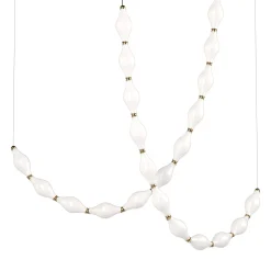 Lampadario Dewy S11+S11 in vetro borosilicato bianco