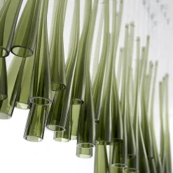 Lampadario Diatomea 55 Elementi in Vetro Verde