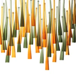 Lampadario Diatomea 80 Elementi in Vetro Multicolore