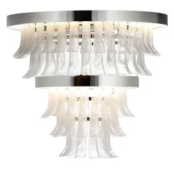 Lampadario doppio a cerchio e vetro