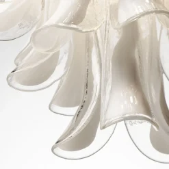 Lampadario doppio a cerchio e vetro