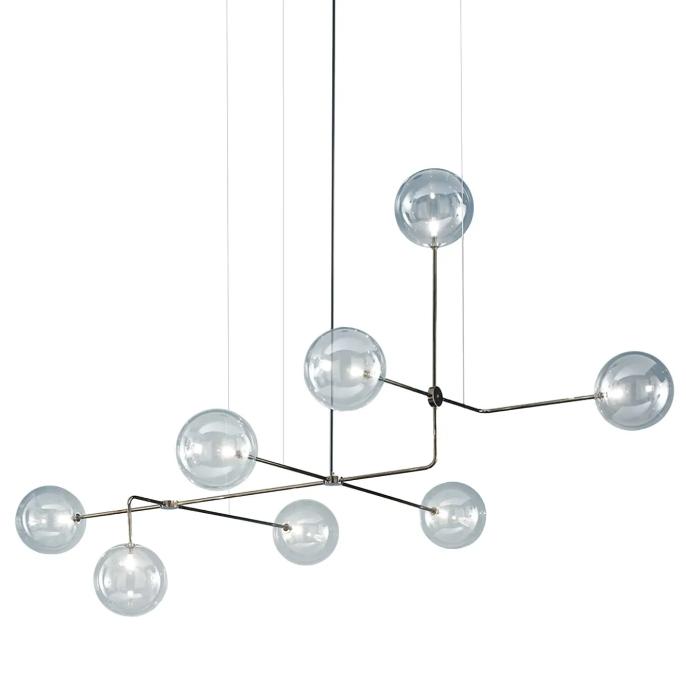 Lampadario Essenza a 8 Luci in Vetro Borosilicato Trasparente